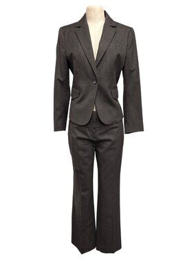 Vintage United Colors Of Benetton Gray Two-Piece Suit Blazer Wide-Leg Trousers